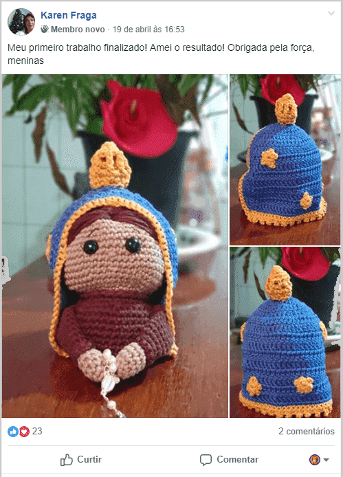Amigurumin de Nossa Senhora Aparecida